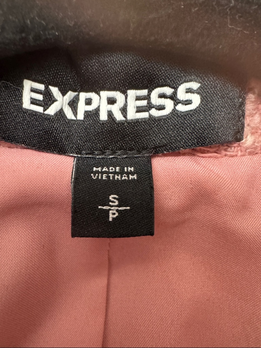 Express Pink Tweed Fringed Pocket Blazer - Picture 9 of 9
